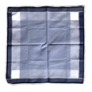 Vintage Women's Blue & White Printed Small Head / Neck Scarf or Pocket Square